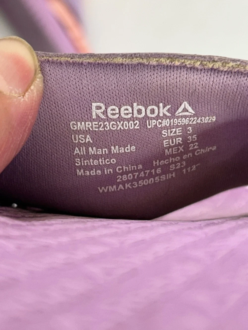 Reebok kids slip